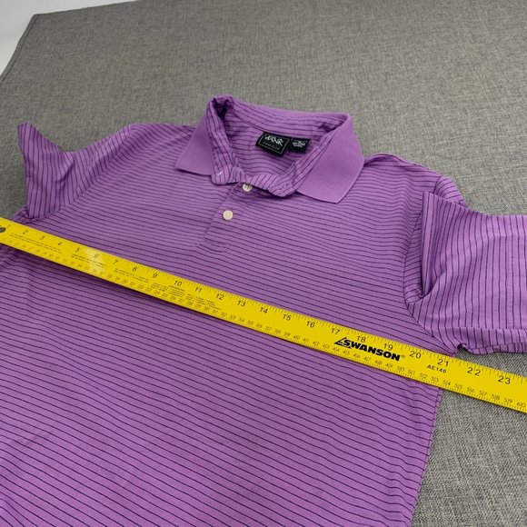 Jos. A. Bank Polo Traditional Fit Medium Purple Short Sleeve Collared - Picture 9 of 9
